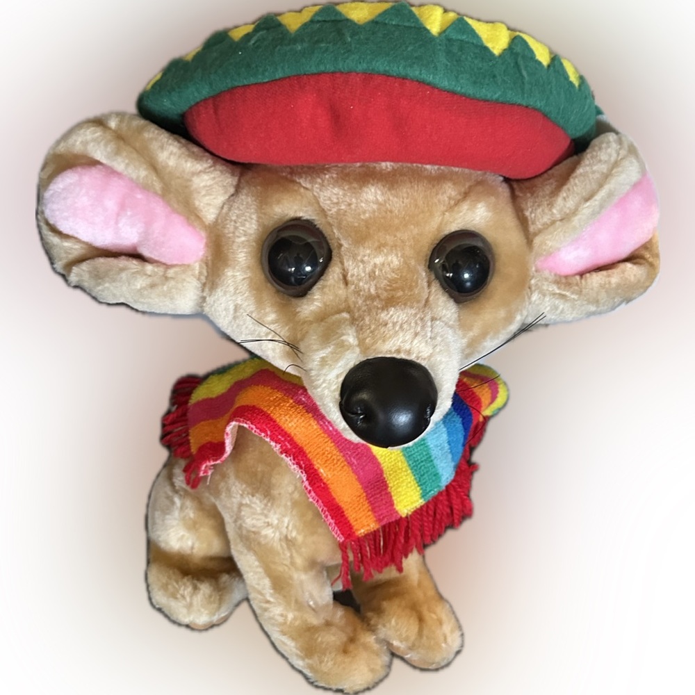 Vintage Goffa Pablo Chihuahua Plush W/Sombrero & Poncho 13”